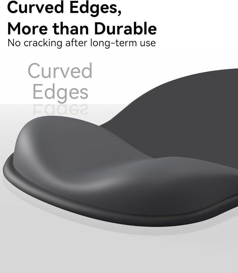 eulps Mouse Pad with Gel Wrist Rest, Ergonomic Comfortable Computer Wrist Support for Laptop, Pain Relief Mousepad with Non-Slip PU Base for Office & Home (Black) - Image 5